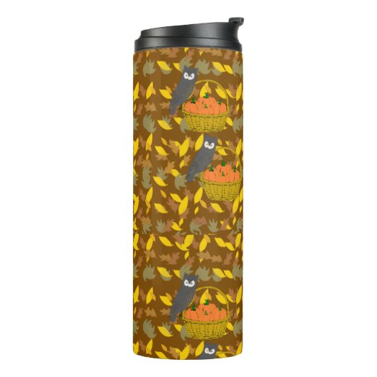 Bouteilles Isothermes 🦉 Insulated Bottle Owl and Pumpkin Patch Fall Rep (Tourné sur la gauche)