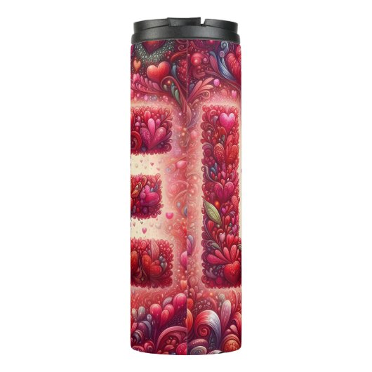 Bouteilles Isothermes Intricate Heart Pattern Love Typography (Dos)