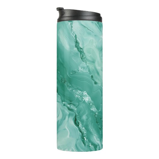Bouteilles Isothermes Intricate Marble Pattern in Rich Teal and Green (Tourné sur la droite)