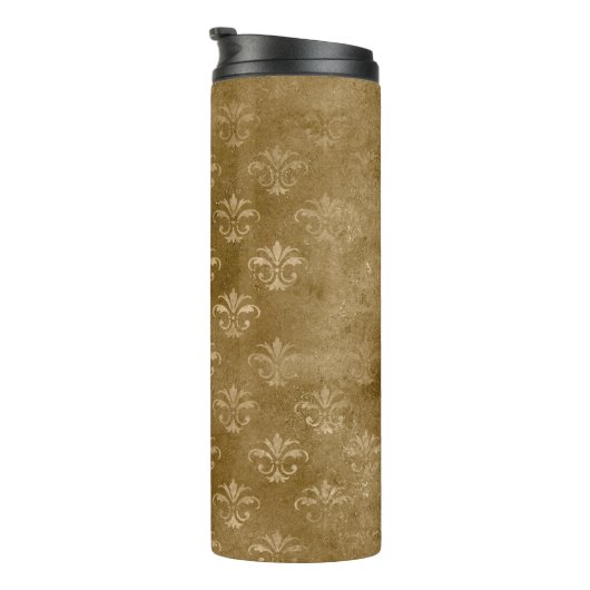 Bouteilles Isothermes Iridescend Gold Damask (Tourné sur la droite)