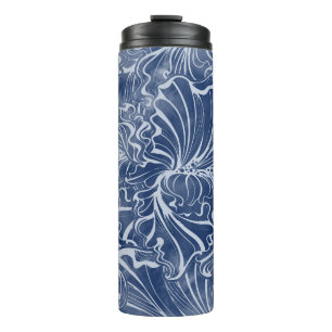 Bouteilles Isothermes Iris à l'aquarelle : Indigo Vintage Nouveau