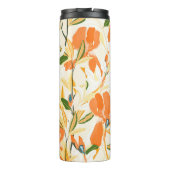 Bouteilles Isothermes Iris orange : motif floral transparent (Dos)