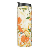 Bouteilles Isothermes Iris orange : motif floral transparent (Tourné sur la droite)