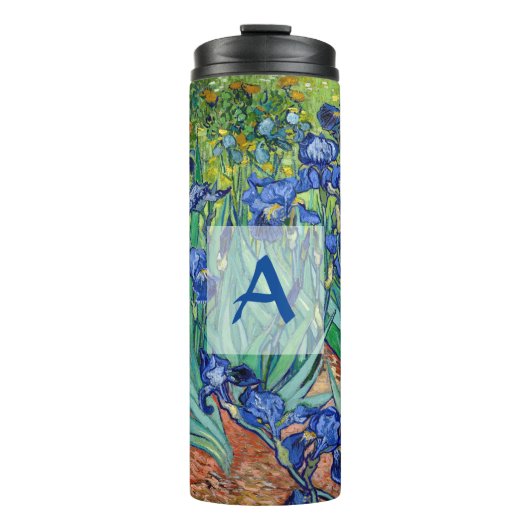 Bouteilles Isothermes Irises Vincent Van Gogh Fleurs Bleues Monogramme d (Devant)