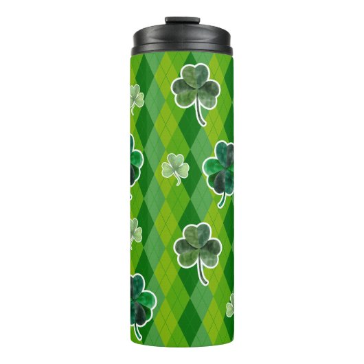 Bouteilles Isothermes Irish Green Plaid with Shamrock St Patrick's Day (Devant)