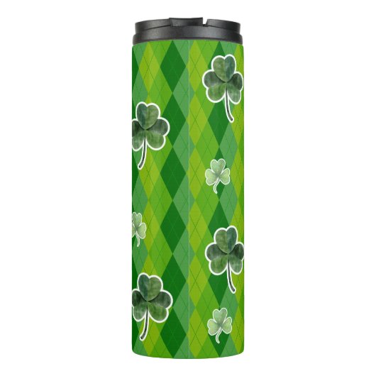 Bouteilles Isothermes Irish Green Plaid with Shamrock St Patrick's Day (Dos)