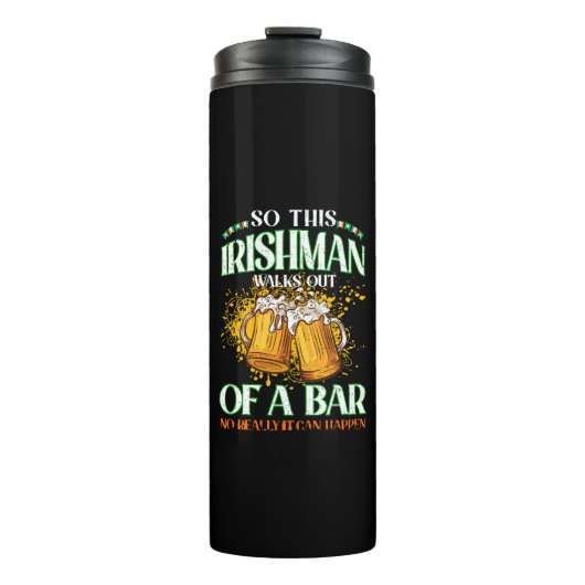 Bouteilles Isothermes Irishman Boire de la bière Saint Patrick's Day (Devant)