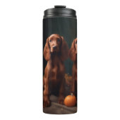 Bouteilles Isothermes Irlandais Red Setter Chiot Automne Citrouille de p (Devant)