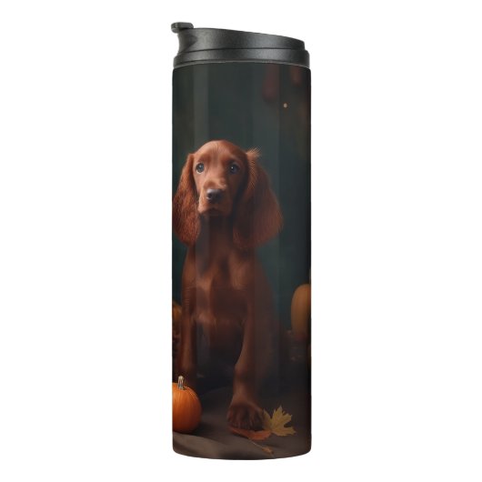Bouteilles Isothermes Irlandais Red Setter Chiot Automne Citrouille de p (Tourné sur la droite)
