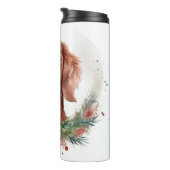 Bouteilles Isothermes Irlandais Red Setter Festive Wreath Pup (Tourné sur la droite)