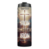 Bouteilles Isothermes Iron Sharpens Iron Cross Scripture (Devant)