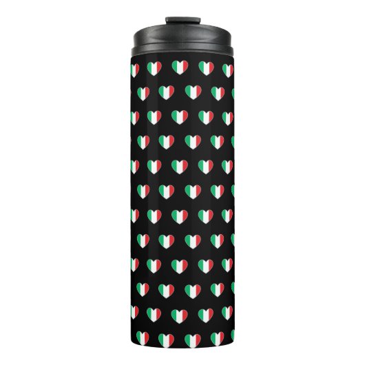 Bouteilles Isothermes Italian Flag Heart Repeat Pattern Black (Devant)