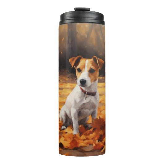 Bouteilles Isothermes Jack Russell à l'automne Feuilles automne Inspire (Devant)