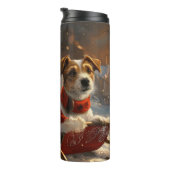 Bouteilles Isothermes Jack Russell Chien Festive de Noël (Tourné sur la droite)