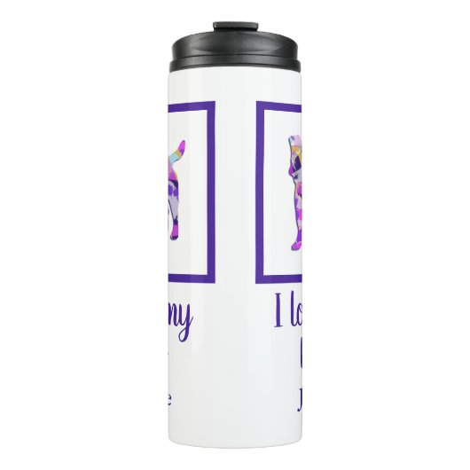 Bouteilles Isothermes Jack Russell Terrier Chien Silhouette Purple PY&B (Devant)