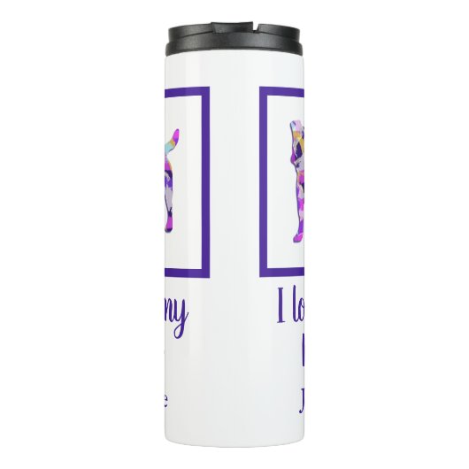 Bouteilles Isothermes Jack Russell Terrier Chien Silhouette Purple PY&B (Dos)