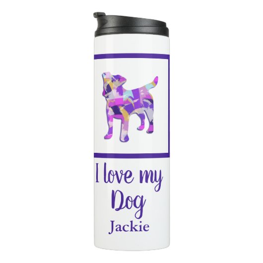 Bouteilles Isothermes Jack Russell Terrier Chien Silhouette Purple PY&B (Tourné sur la droite)