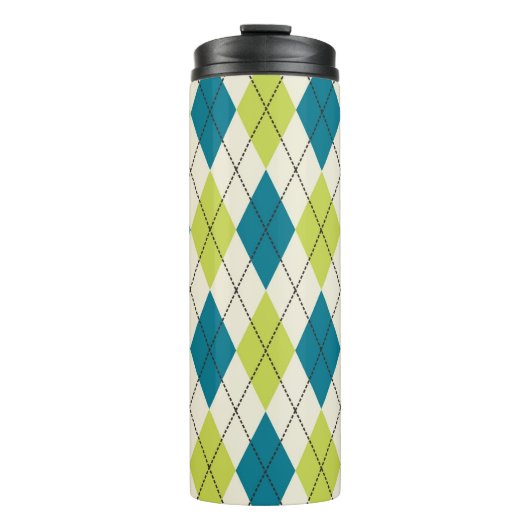 Bouteilles Isothermes Jacquard bleu et vert (Devant)
