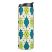 Bouteilles Isothermes Jacquard bleu et vert (Tourné sur la gauche)