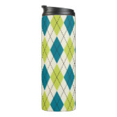 Bouteilles Isothermes Jacquard bleu et vert (Tourné sur la droite)