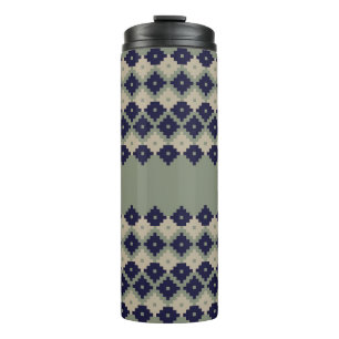 Bouteilles Isothermes Jacquard fair isle continu motif design abstrait,