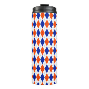Bouteilles Isothermes Jacquard Preppy traditionnel en orange et bleu