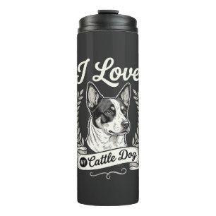 Bouteilles Isothermes J'adore mon chien de troupeau vintage amateur de c