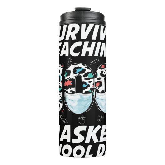 Bouteilles Isothermes J'Ai Survécu En Enseignant 100 Jours Scolaires Mas (Devant)