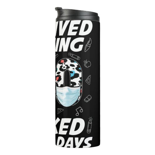 Bouteilles Isothermes J'Ai Survécu En Enseignant 100 Jours Scolaires Mas (Tourné sur la droite)