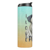 Bouteilles Isothermes J'aime les Carlins | Propriétaires de chiens migno (Tourné sur la gauche)