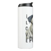 Bouteilles Isothermes J'aime les Carlins | Propriétaires de chiens migno (Tourné sur la gauche)