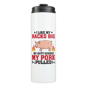 Bouteilles Isothermes J'aime Mes Racks Gros BBQ, Citation Porc Fessier