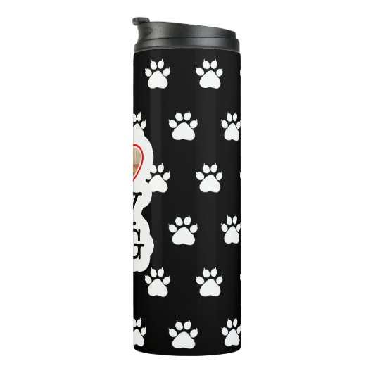 Bouteilles Isothermes J'aime mon chien personnalisé (Tourné sur la droite)