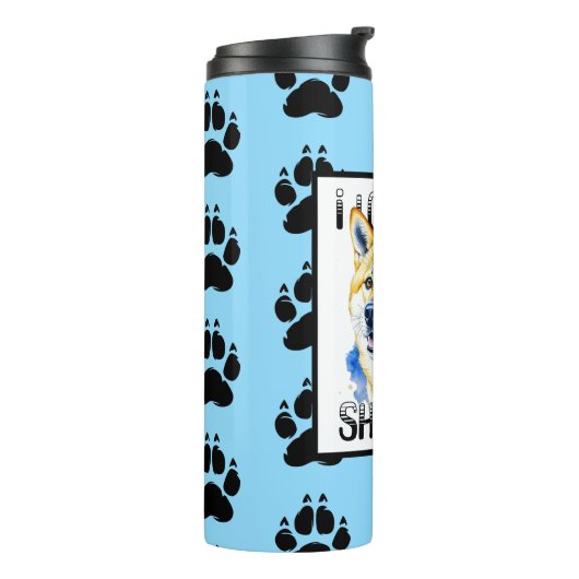 Bouteilles Isothermes J'Aime Mon Shiba Inu | Propriétaire de chien (Tourné sur la gauche)