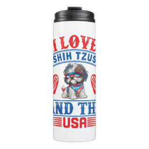 Bouteilles Isothermes J'aime Shih Tzus et les USA