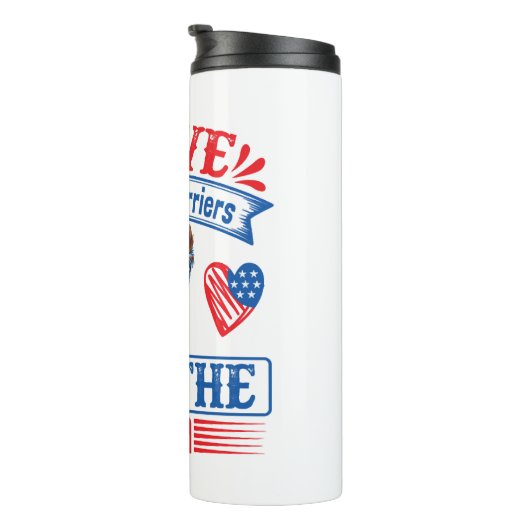 Bouteilles Isothermes J'aime Yorkshire Terriers et les USA 01 (Tourné sur la droite)