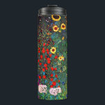 Bouteilles Isothermes Jardin aux fleurs Gustav Klimt<br><div class="desc">Paruline thermale avec peinture à l’huile de Gustav Klimt Jardin avec tournesols (1907). Un beau jardin de tournesols et de belles fleurs bleues,  rouges,  violettes,  roses et blanches. Un grand cadeau pour les amateurs d'art Art Nouveau et autrichien.</div>
