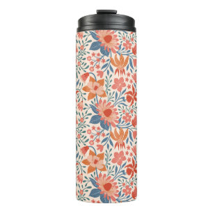 Bouteilles Isothermes Jardin de corail et de sarcelle sur fond beige dou