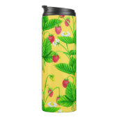 Bouteilles Isothermes Jardin de fraise sur jaune (Tourné sur la droite)