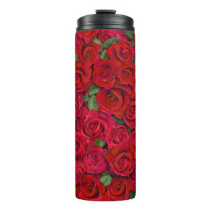 Bouteilles Isothermes Jardin de roses rouges motif floral romantique san