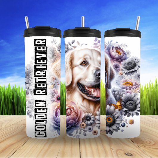 Bouteilles Isothermes Jardin doux de Golden Retriever