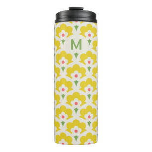 Bouteilles Isothermes Jardin Fleur Jaune Retro Motif