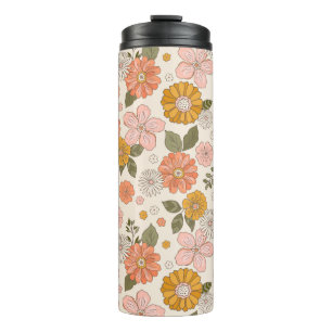 Bouteilles Isothermes Jardin rose et orange Motif