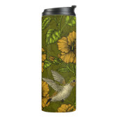 Bouteilles Isothermes Jardin tropical nocturne jaune et vert (Tourné sur la gauche)