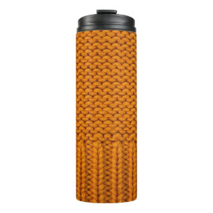 Bouteilles Isothermes Jaune clair : texture tricotée artisanale.