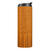 Bouteilles Isothermes Jaune clair : texture tricotée artisanale. (Tourné sur la gauche)