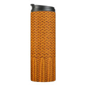 Bouteilles Isothermes Jaune clair : texture tricotée artisanale. (Tourné sur la droite)