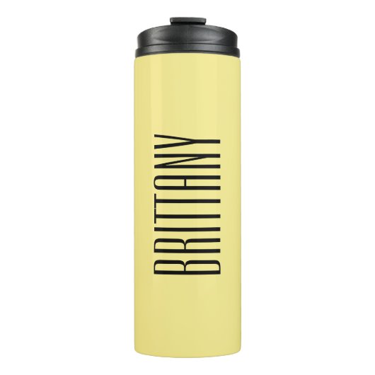 Bouteilles Isothermes Jaune Simple Personnalisé Nom Demoiselle d'Honneur (Devant)