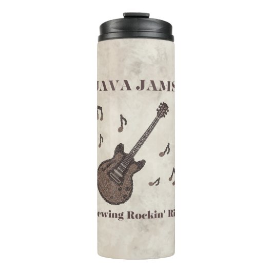 Bouteilles Isothermes Java Jams-Brassin' Riffs Rockin'-Café-Guitare- (Devant)