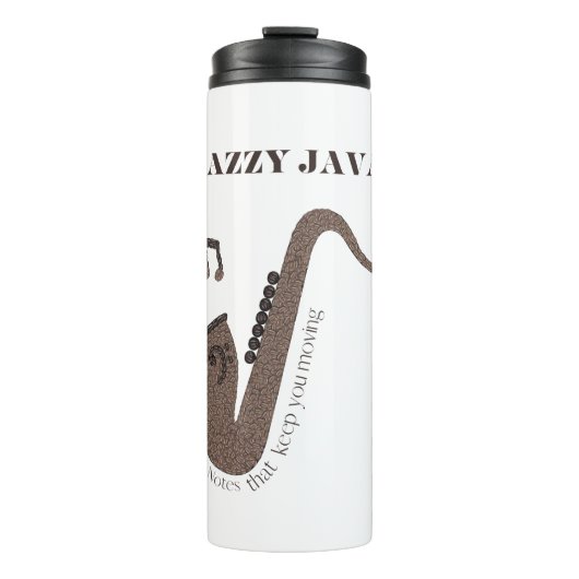 Bouteilles Isothermes Jazzy Java-Saxophone-Grains de Café- (Devant)